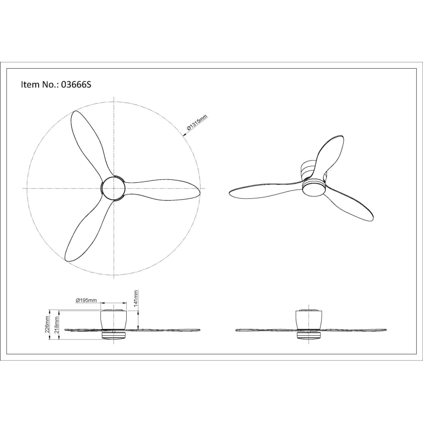 Globo - LED prigušiva stropni ventilator LED/20W/230V 3000-6500K + daljinski upravljač