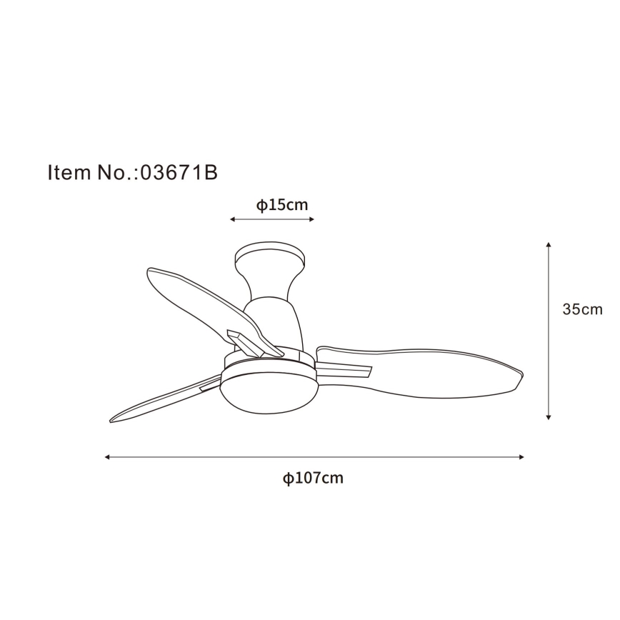 Globo - LED Prigušivi plafonski ventilator LED/22W/230V 3000/4500/6000K + Daljinski upravljač