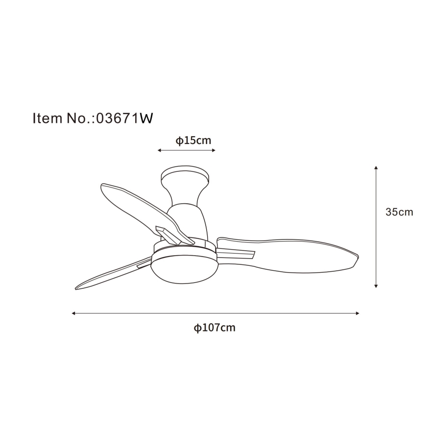 Globo - LED Prigušivi plafonski ventilator LED/22W/230V 3000/4500/6000K + Daljinski upravljač