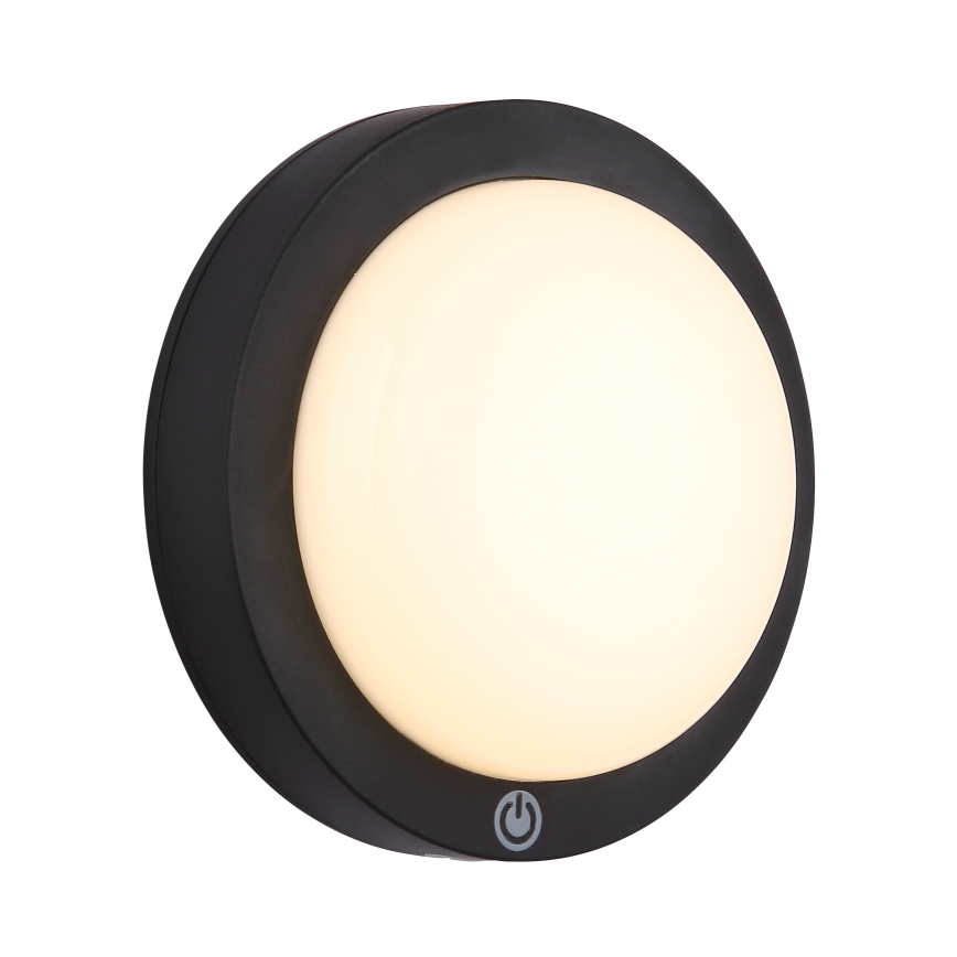 Globo - LED punjiva dodirna zidna svetiljka LED/1,2W/3,7V prečnik 15 cm 1800 mAh crna
