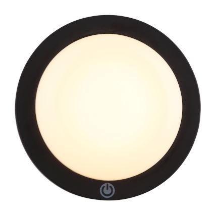 Globo - LED punjiva dodirna zidna svetiljka LED/1,2W/3,7V prečnik 15 cm 1800 mAh crna