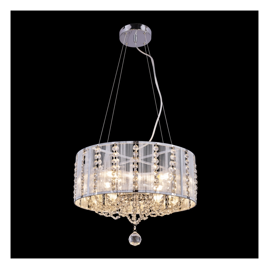 Globo - Kristalni luster na sajli 4xE14/40W/230V