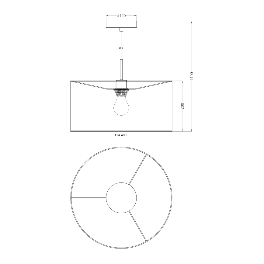Globo - Luster na sajli 1xE27/60W/230V