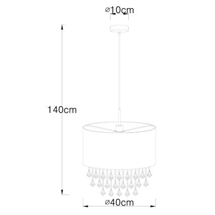 Globo - Luster na sajli 1xE27/60W/230V