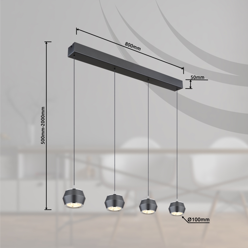 Globo - LED luster na sajli 4xLED/6W/230V