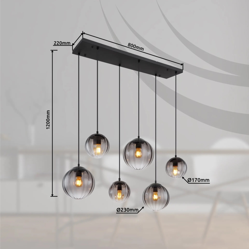 Globo - Luster na sajli 6xE27/60W/230V