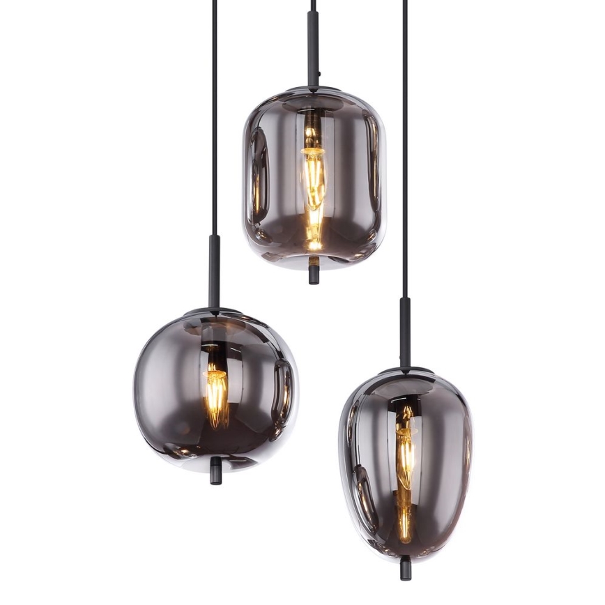 Globo - Luster na sajli 6xE14/40W/230V crno