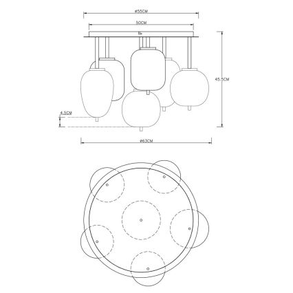 Globo - Nadgradni luster 6xE14/40W/230V mesing