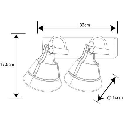 Globo - Reflektorska lampa 2xE27/60W/230V jela