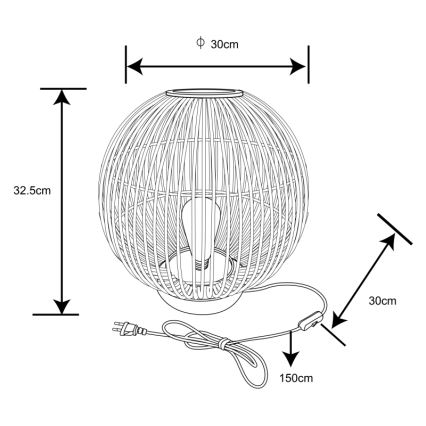 Globo - Stona lampa 1xE27/60W230V bambus