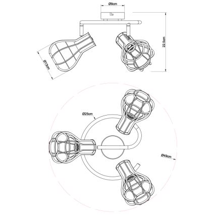 Globo - Reflektorska lampa 3xE27/40W/230V