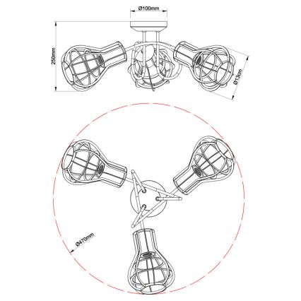 Globo - Reflektorska lampa 3xE27/40W/230V