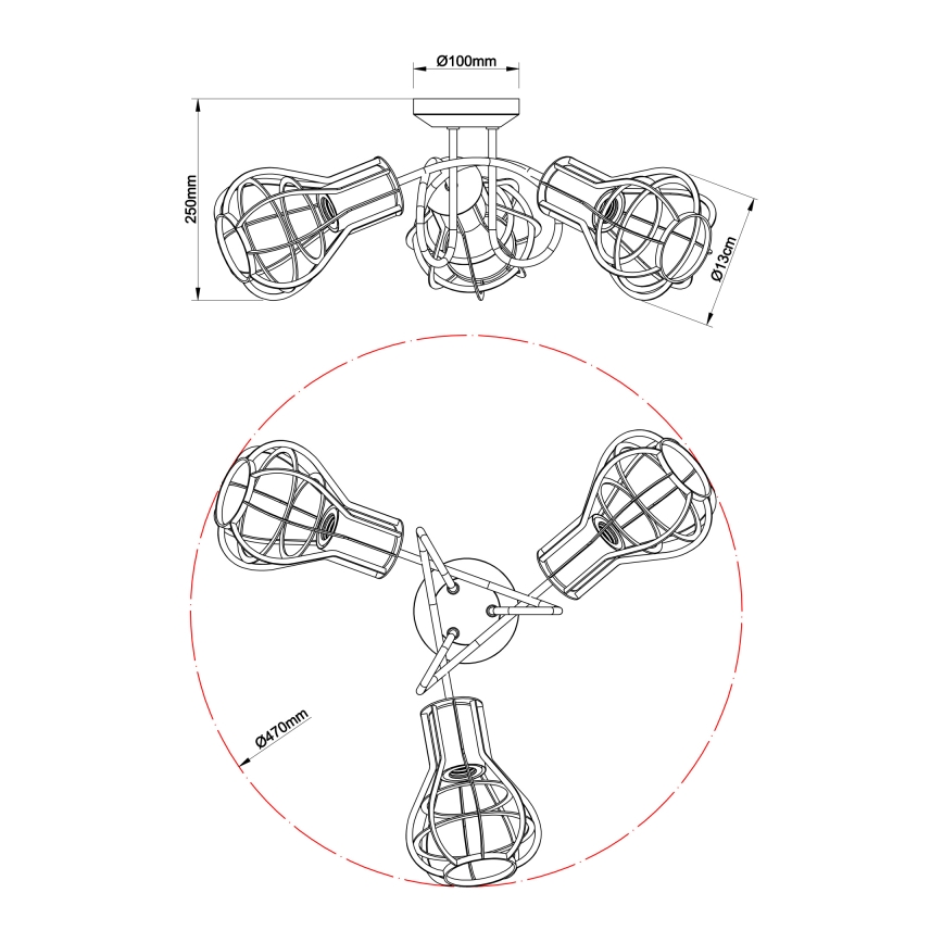 Globo - Reflektorska lampa 3xE27/40W/230V