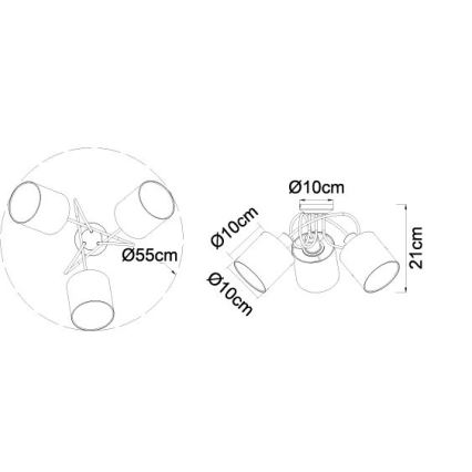 Globo - Nadgradni luster 3xE14/25W/230V
