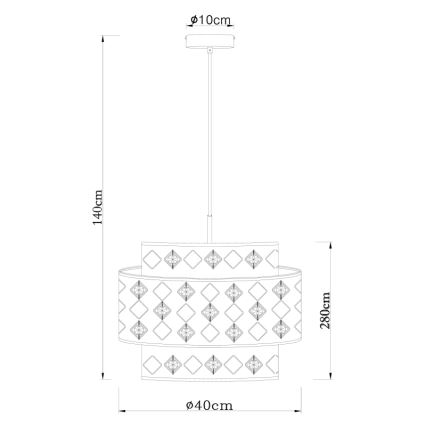 Globo 15448H1 - Luster na sajli ABBEY 1xE27/60W/230V