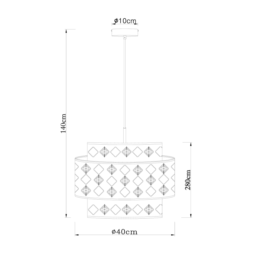 Globo 15448H1 - Luster na sajli ABBEY 1xE27/60W/230V