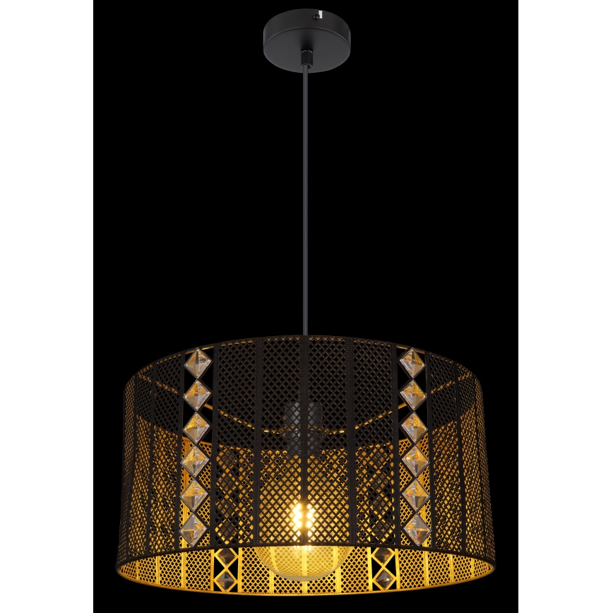 Globo - Luster na sajli 1xE27/60W/230V zlatna/crno