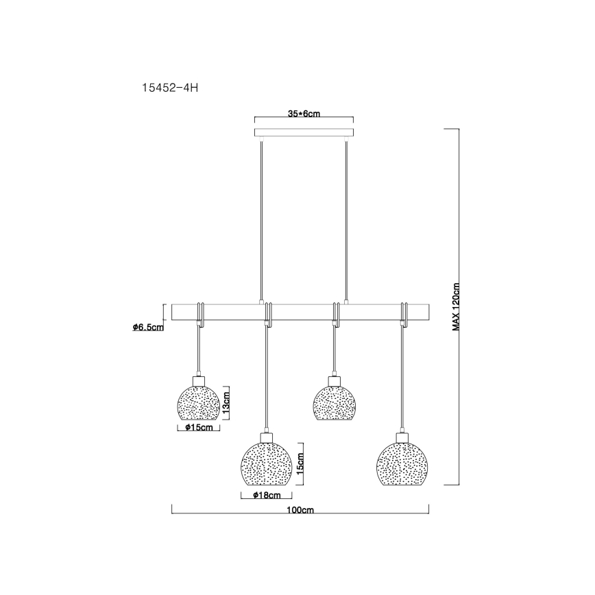 Globo - Luster na sajli 4xE27/40W/230V