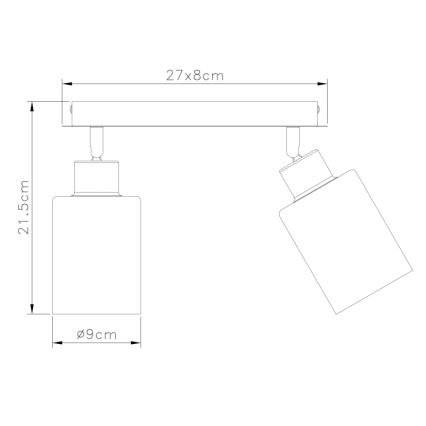 Globo - Reflektorska lampa 2xE27/15W/230V crno