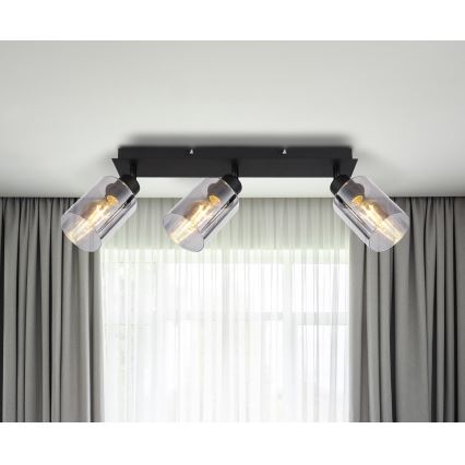 Globo - Reflektorska lampa 3xE27/15W/230V crno