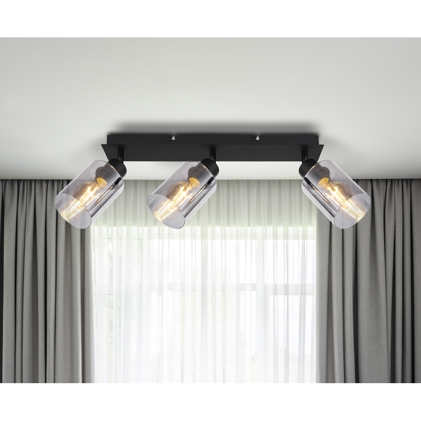 Globo - Reflektorska lampa 3xE27/15W/230V crno