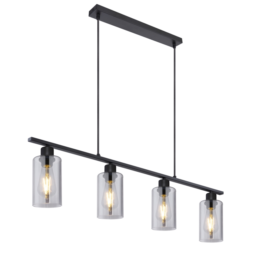 Globo - Luster na sajli 4xE27/60W/230V crno