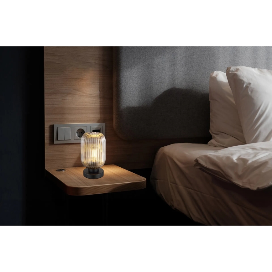 Globo - Stona lampa 1xE27/40W/230V sivo