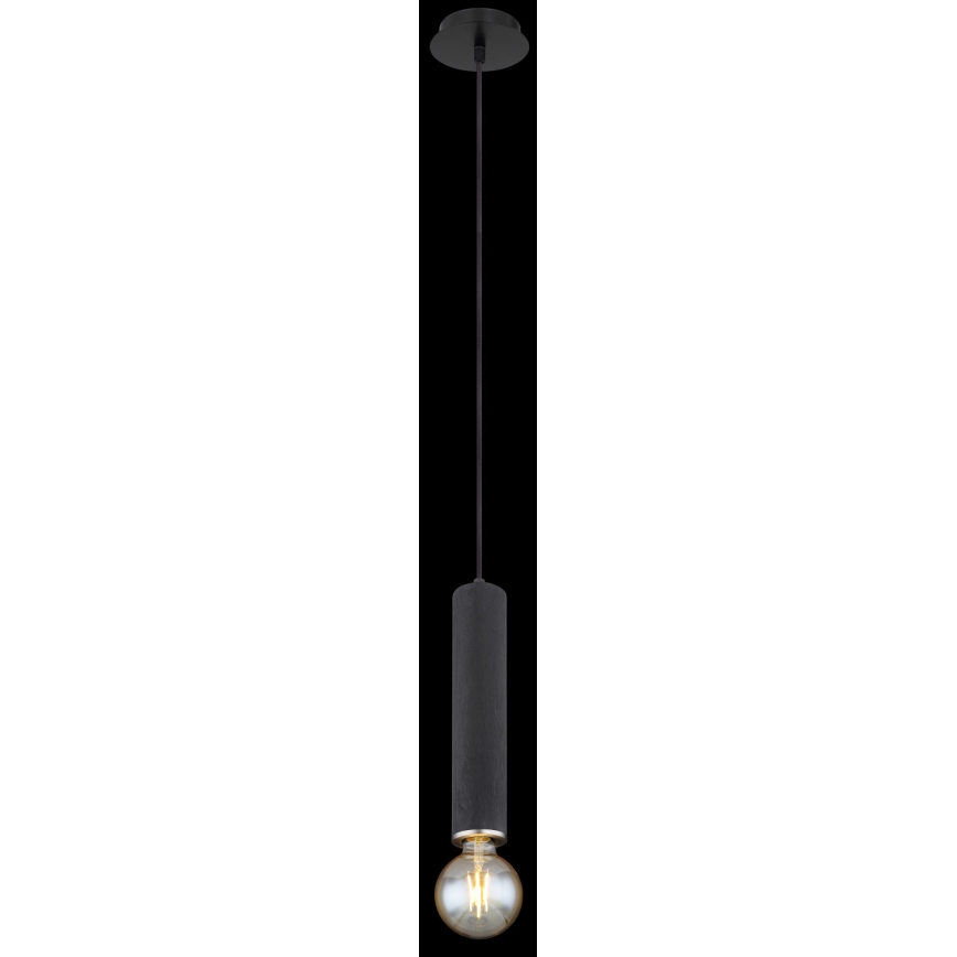 Globo - Luster na sajli 1xE27/60W/230V crno drvo