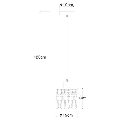 Globo 15533H - Luster na sajli COMMA 1xE27/40W/230V