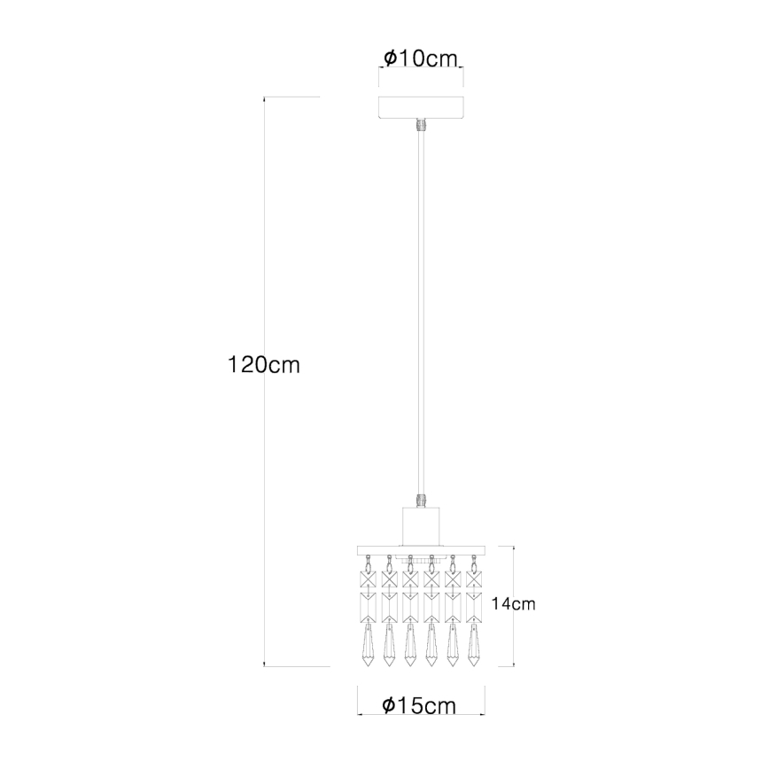 Globo 15533H - Luster na sajli COMMA 1xE27/40W/230V