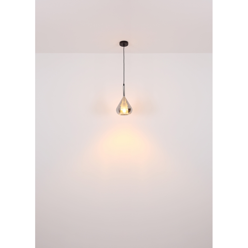 Globo - Luster na sajli 1xE27/60W/230V pr. 20 cm crno