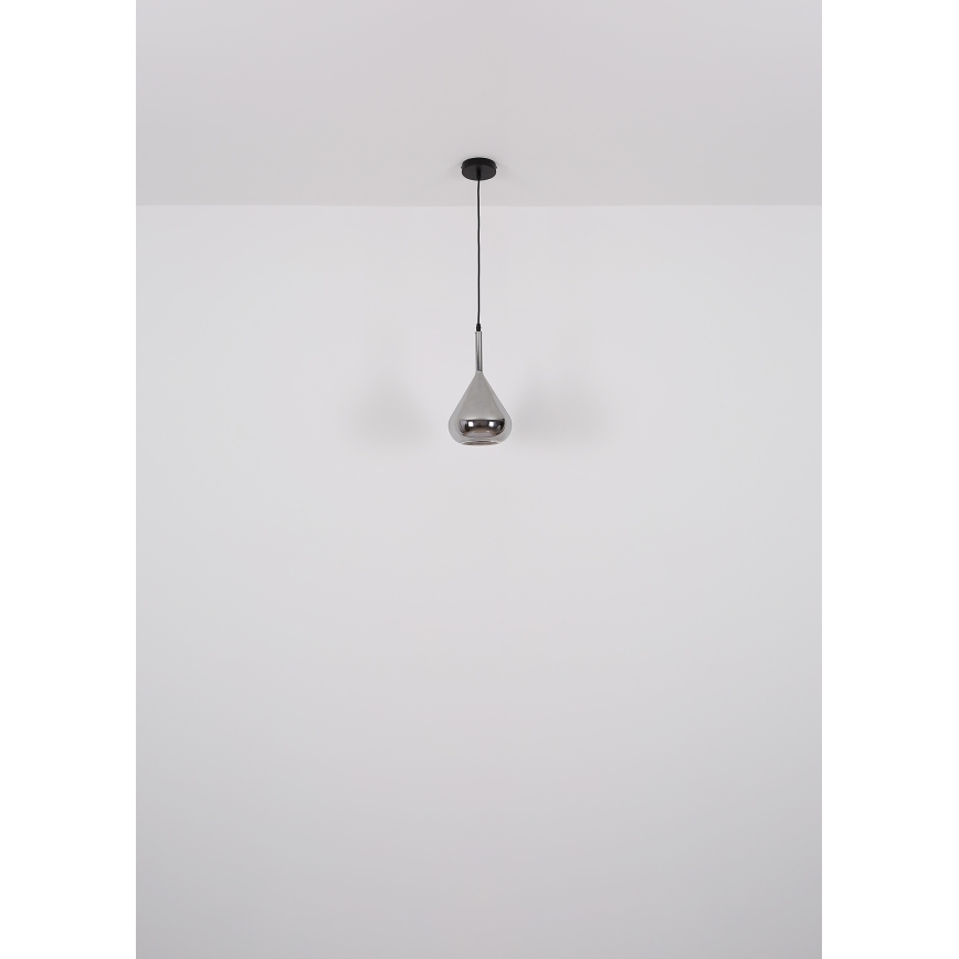 Globo - Luster na sajli 1xE27/60W/230V pr. 20 cm crno