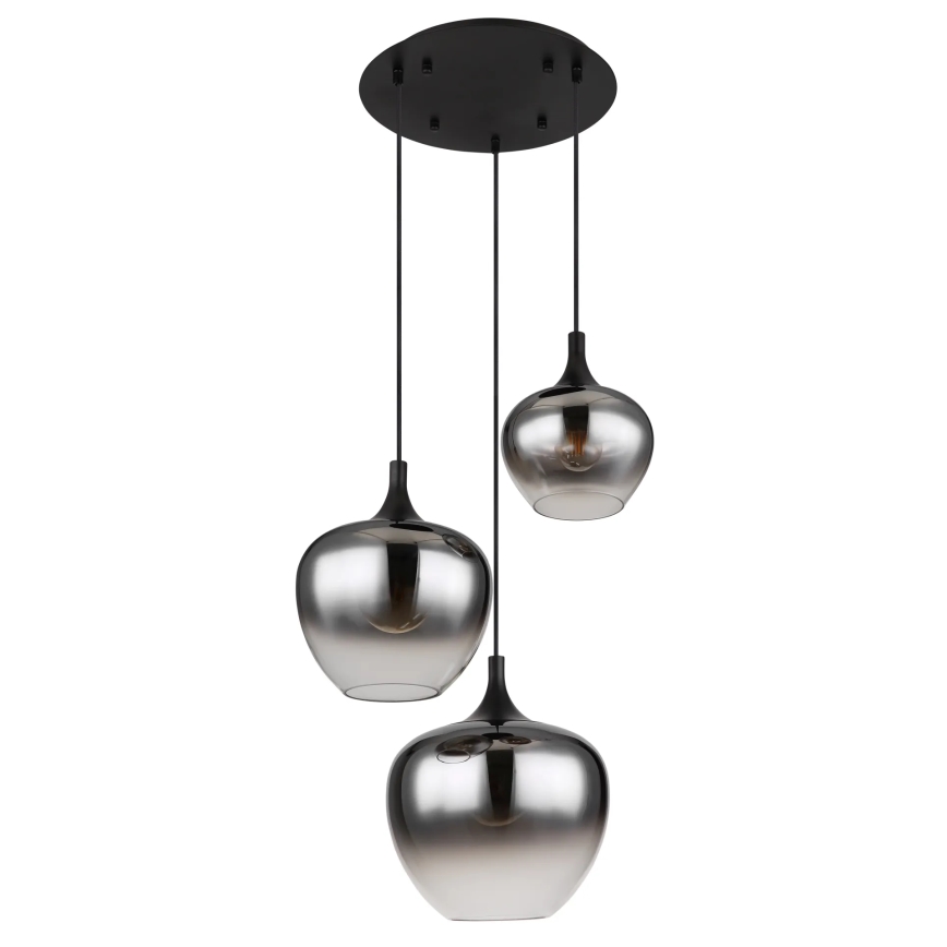 Globo - Luster na sajli 3xE27/40W/230V pr. 48 cm crno