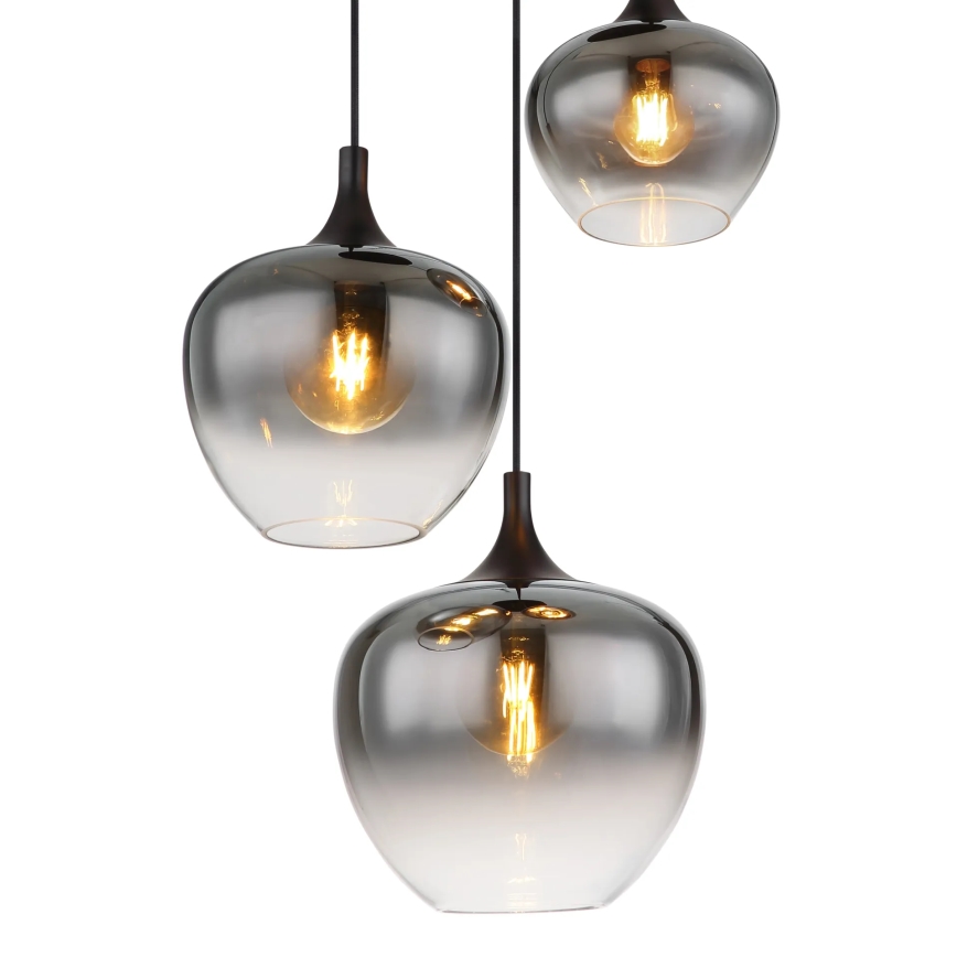 Globo - Luster na sajli 3xE27/40W/230V pr. 48 cm crno