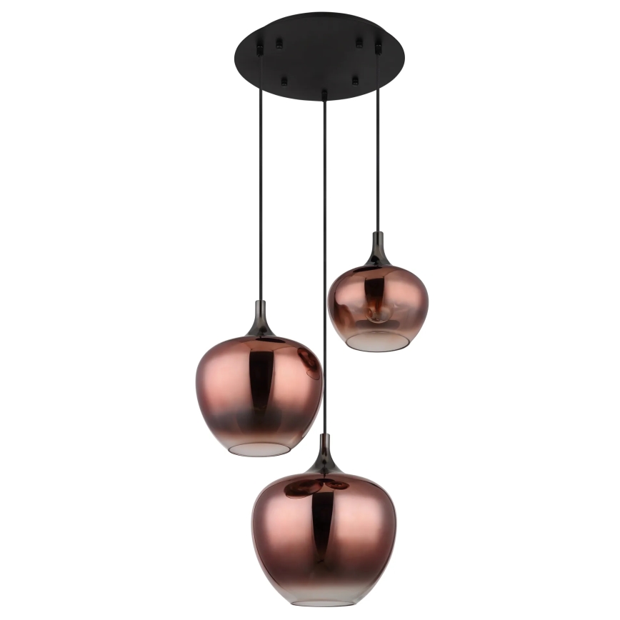 Globo - Luster na sajli 3xE27/40W/230V bakrena