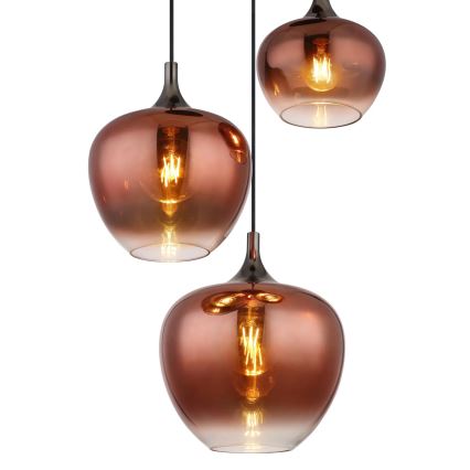 Globo - Luster na sajli 3xE27/40W/230V bakrena