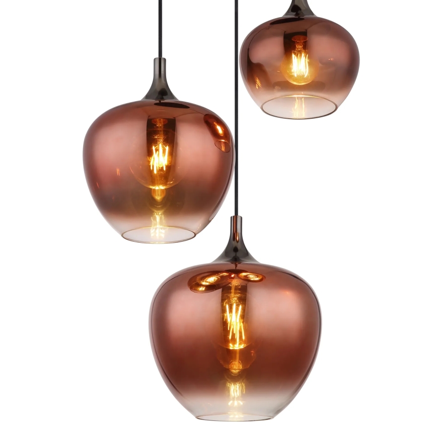 Globo - Luster na sajli 3xE27/40W/230V bakrena