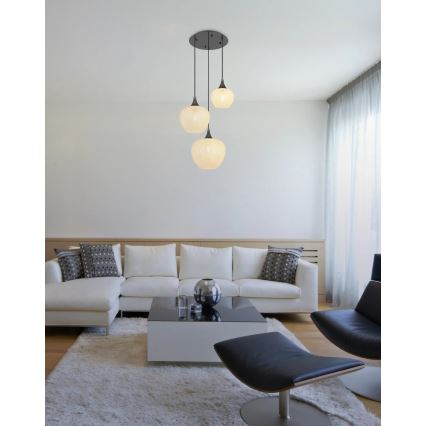 Globo - Luster na sajli 3xE27/40W/230V bela/antracit