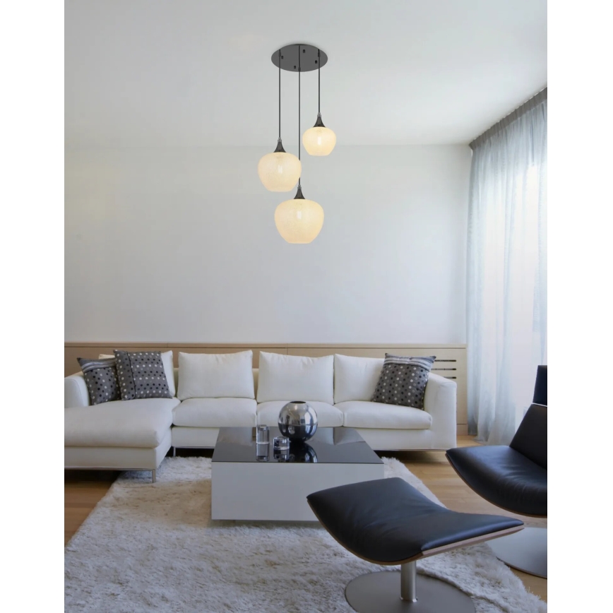 Globo - Luster na sajli 3xE27/40W/230V bela/antracit