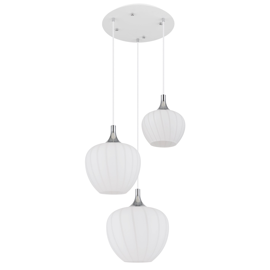 Globo - Luster na sajli 3xE27/40W/230V bela
