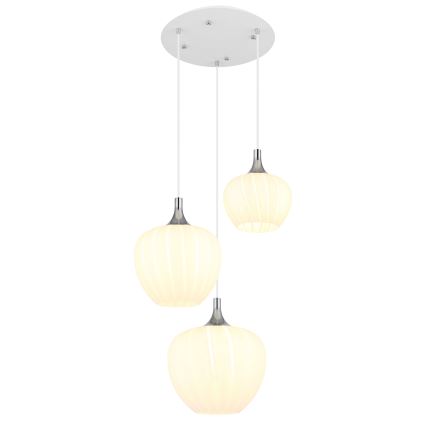 Globo - Luster na sajli 3xE27/40W/230V bela