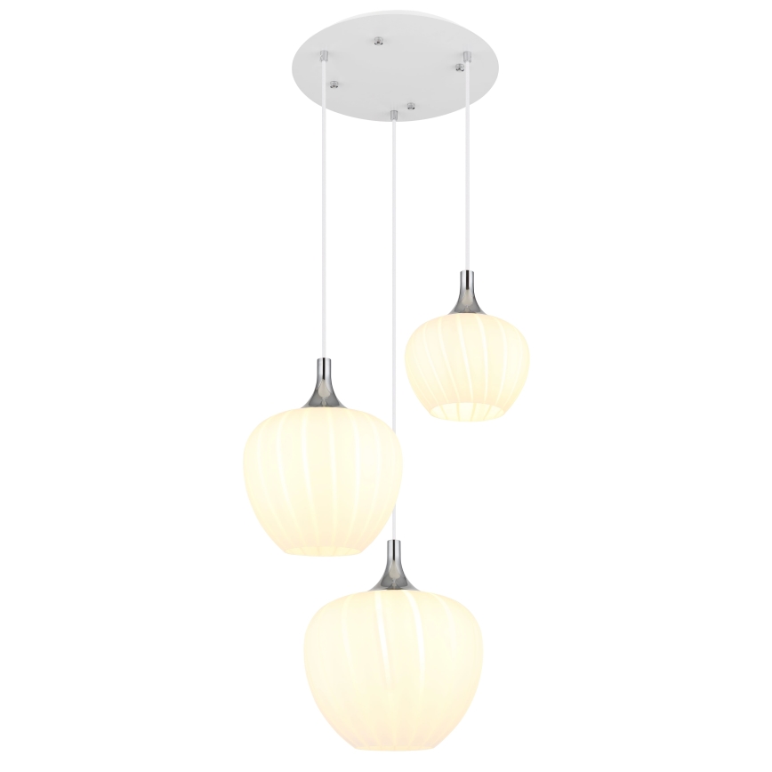Globo - Luster na sajli 3xE27/40W/230V bela
