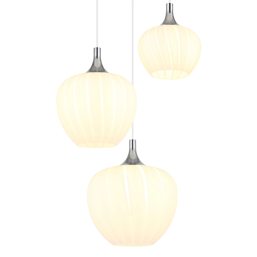 Globo - Luster na sajli 3xE27/40W/230V bela