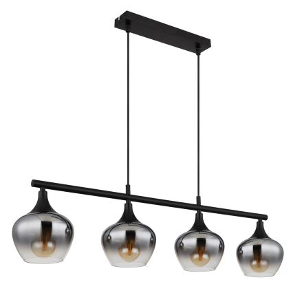 Globo - Luster na sajli 4xE27/40W/230V crno