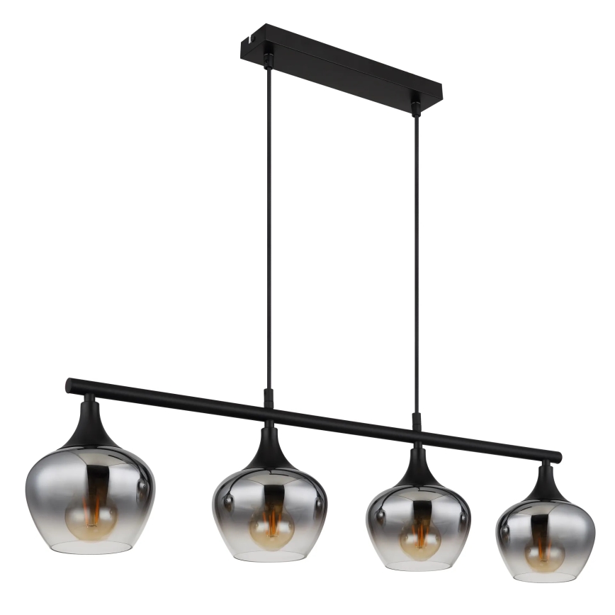 Globo - Luster na sajli 4xE27/40W/230V crno