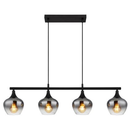 Globo - Luster na sajli 4xE27/40W/230V crno