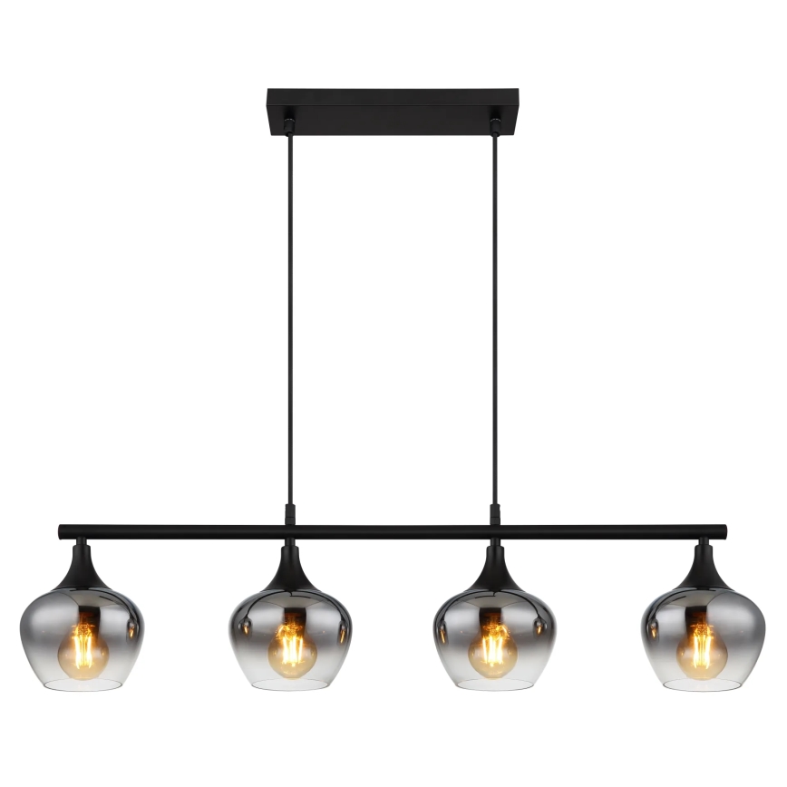 Globo - Luster na sajli 4xE27/40W/230V crno