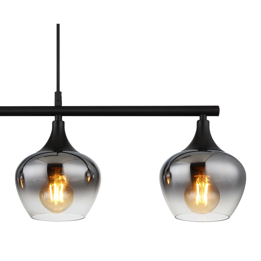 Globo - Luster na sajli 4xE27/40W/230V crno