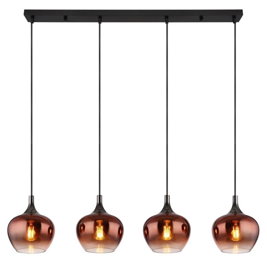 Globo - Luster na sajli 4xE27/40W/230V bakrena