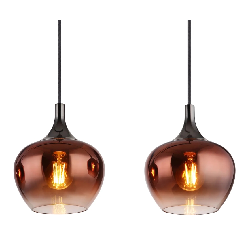Globo - Luster na sajli 4xE27/40W/230V bakrena
